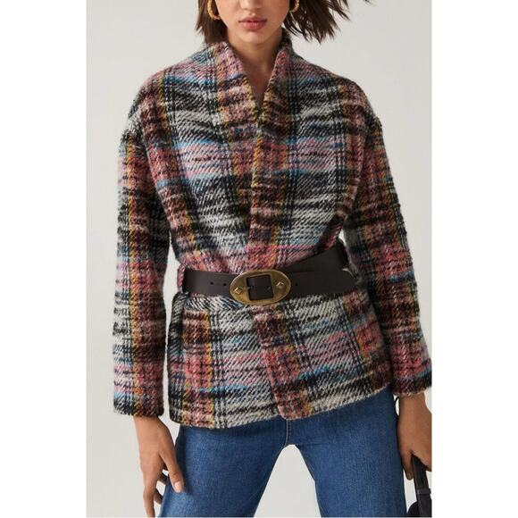 BA&SH Vic Jacket Wool Plaid Size X-Small Gently Used - Picture 1 of 12